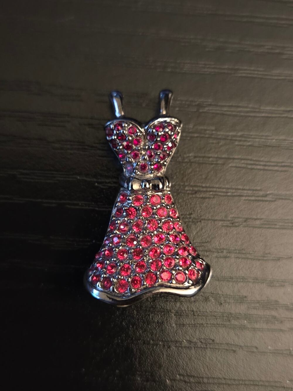 1990's Swarovski Swan Logo Signed Red Crystal Rhinestone Dress Brooch Pin
